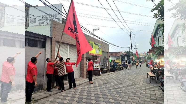 SAT SET! Menangkan Ganjar-Mahfud, Kader Banteng Surabaya Kibarkan Bendera PDIP di Kampung-kampung