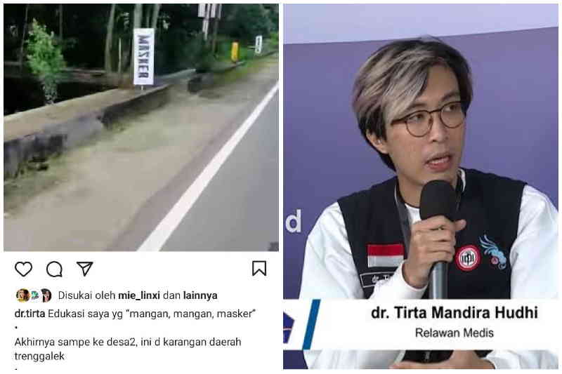 Baliho "Mangan, Masker" Viral di Trenggalek, dr.Tirta: Terima Kasih