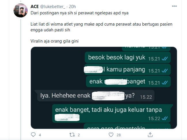 Viral Mesum Sesama Jenis, Perawat Wisma Atlet Diberhentikan