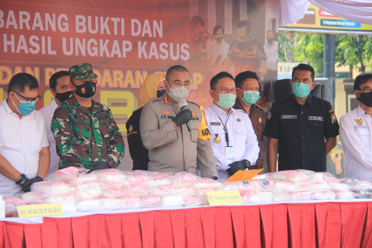 Puluhan Kg dan Ratusan Ribu Narkoba Dimusnahkan Polrestabes Surabaya