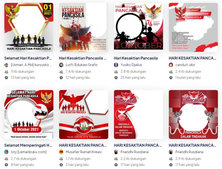 Cukup Satu Link, Pilih Ratusan Twibbon Hari Kesaktian Pancasila 2021 Gratis di Twibbonize