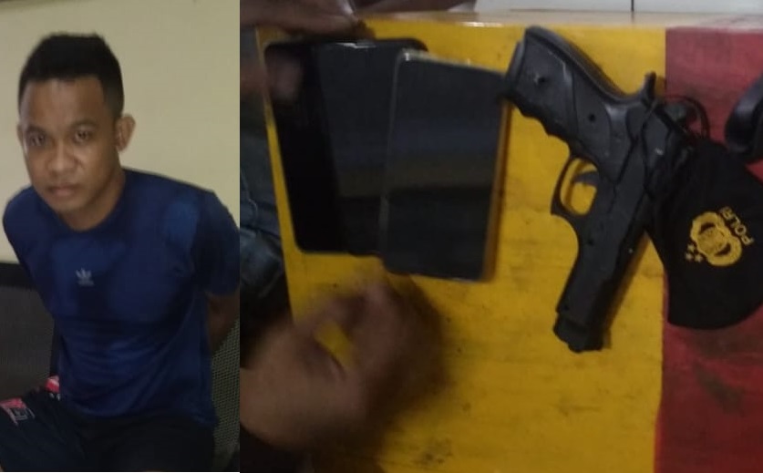 Berbekal Pistol Mainan dan Masker Polri, Pemuda Ini Bawa Kabur 3 HP