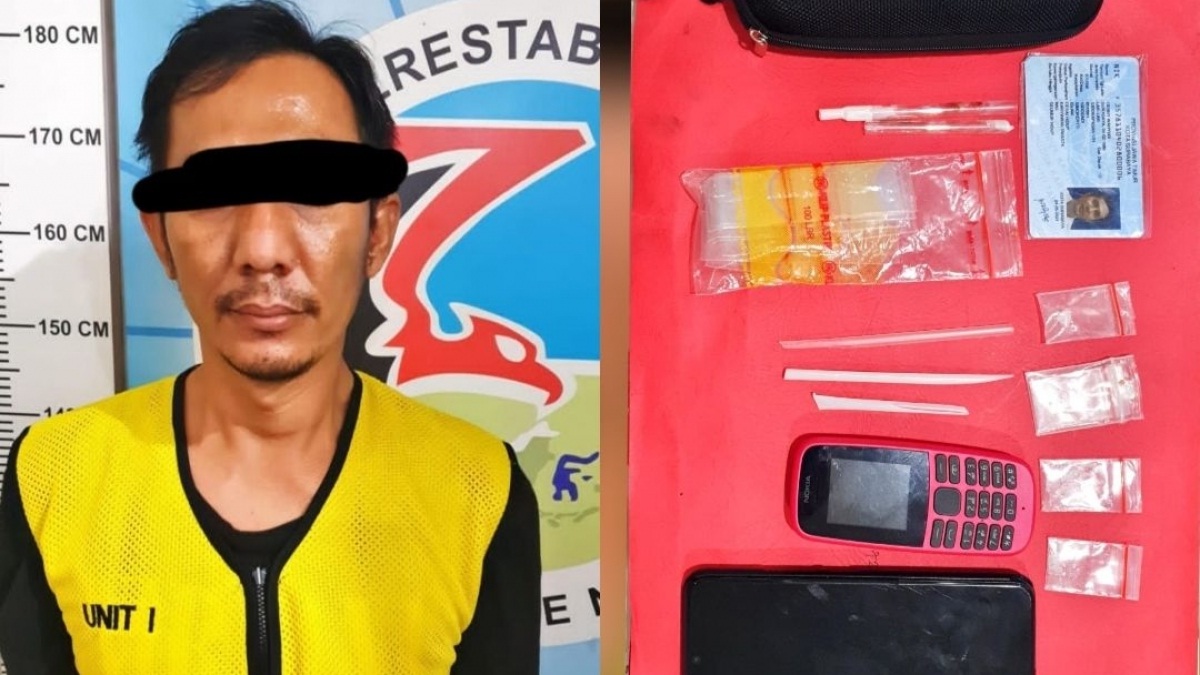 Kulakan Sabu-Sabu di Kampung Kunti, Driver Ojol Diciduk Polrestabes Surabaya