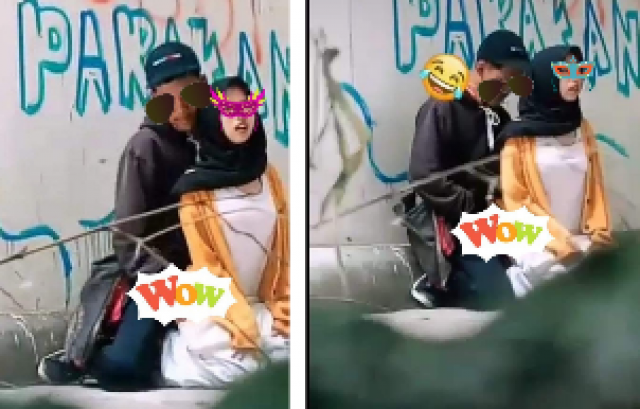 Gadis Berjilbab yang Indehoi Bergaya Anjing di Belakang Ruko Ditangkap