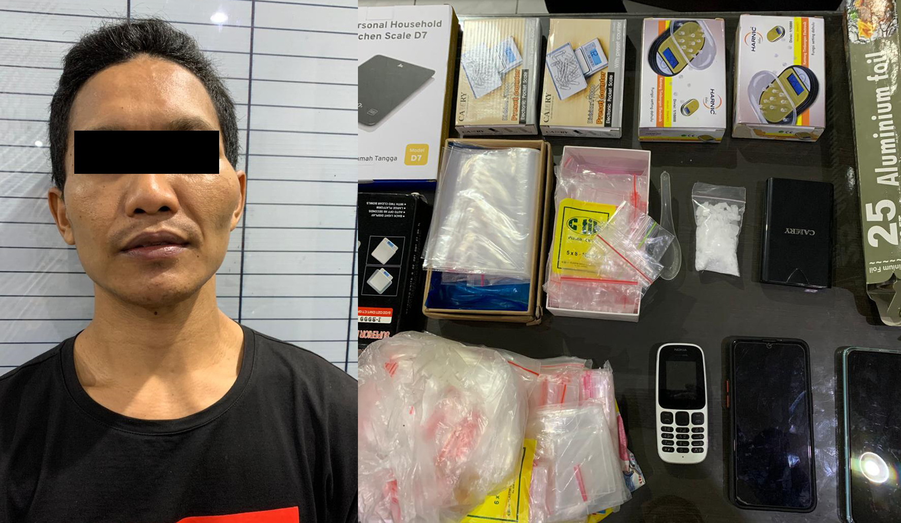 pelaku dan barang bukti yang diamankan