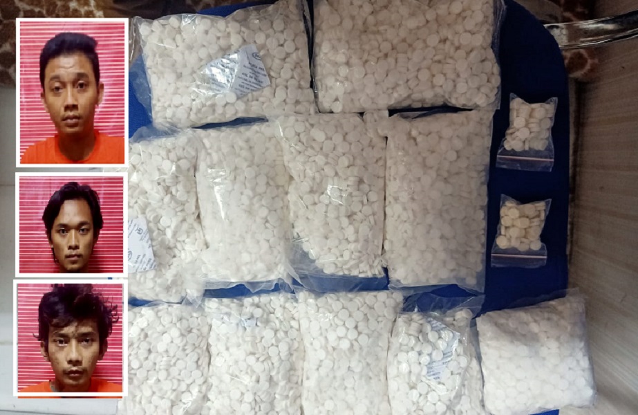 Grebek Rumah di Rungkut, Polisi Amankan 12 Ribu Pil Koplo dan Sabu