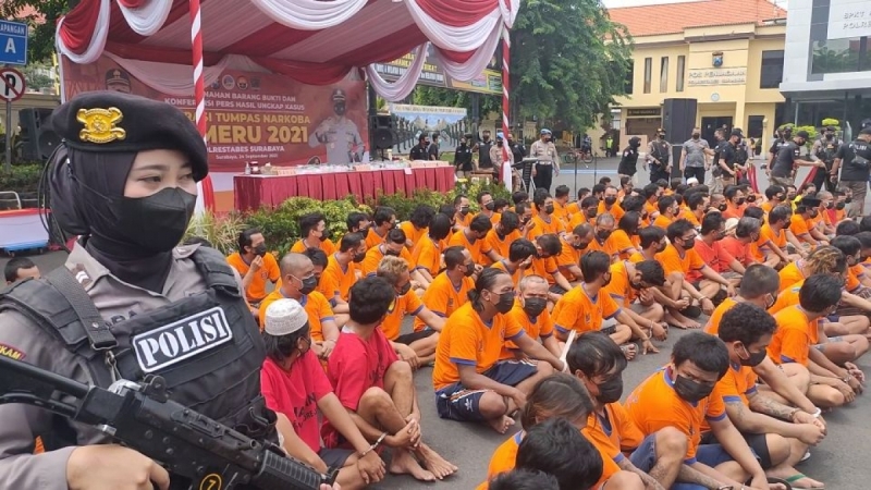 12 Hari Operasi Tumpas Narkoba di Surabaya, 120 Orang Ditangkap, 39 Kg Sabu Diamankan
