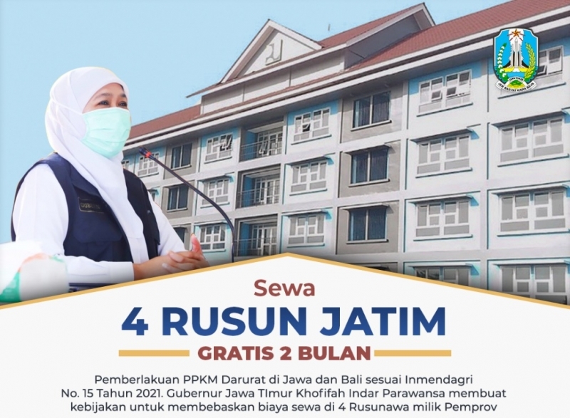 Gubernur Khofifah Gratiskan Biaya Sewa 4 Rusunawa di Surabaya selama PPKM Darurat